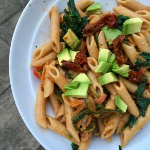 Speedy vegan pasta salad