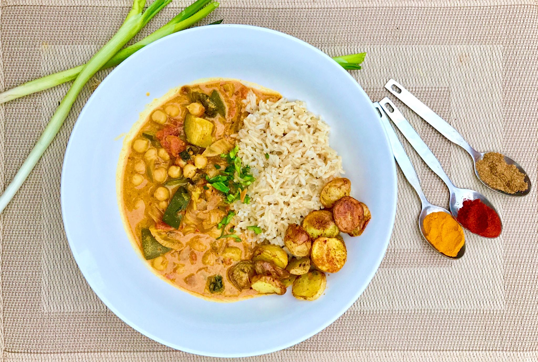 National Healthy Eating Week Day 2: Creamy Coconut Curry with Bombay Potatoes