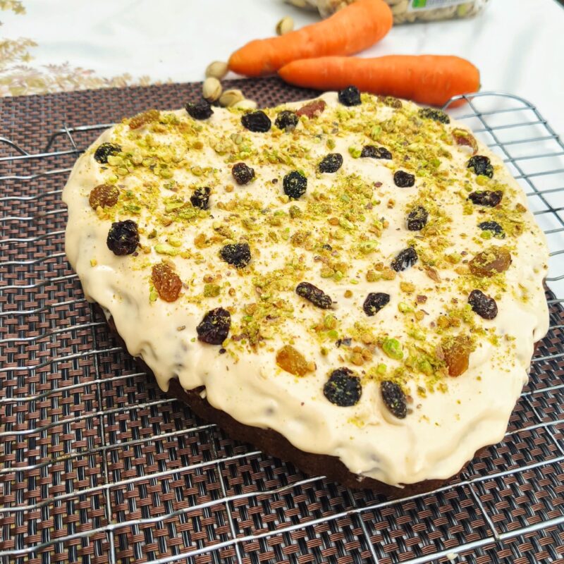 Carrot Cake with Orange Tahini Frosting (Ve)